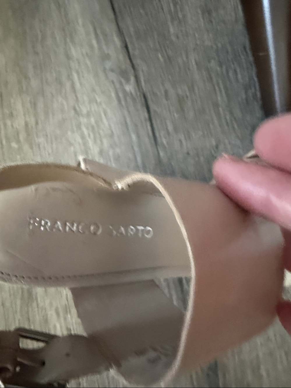 Franco Sarto SZ 7M cream and light tan 4” wedge. Worn once. Great condition - Picture 2 of 5